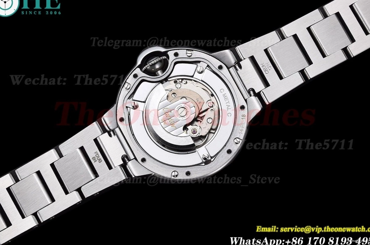 White De V6F Cartier Bleu Ballon 33mm NH05 SS Textured V8 Dial SS 0422